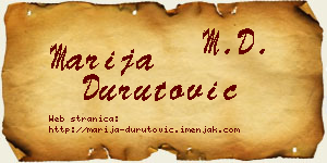 Marija Durutović vizit kartica